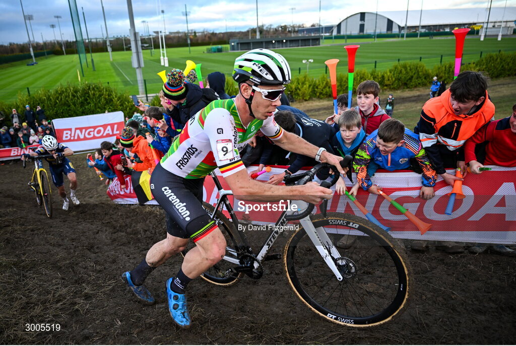 1 December 2024; Laurens Sweeck of Belgium during the Men's Elite race at the UCI Cyclo-cross World Cup on the Sport Ireland Campus in Dublin. Photo by David Fitzgerald/Sportsfile