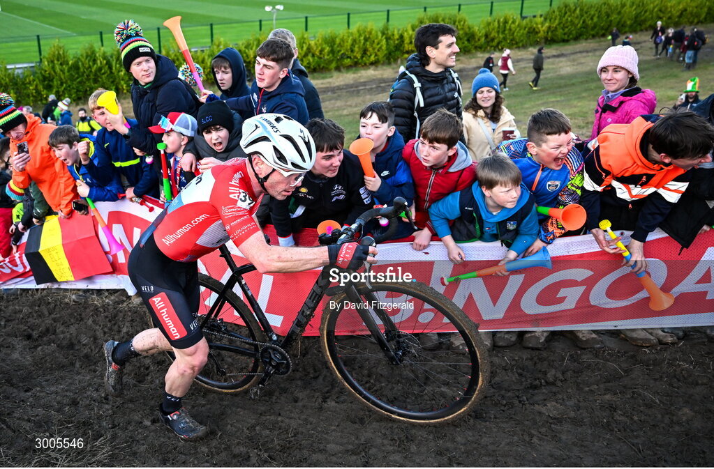 1 December 2024; Timothy O'Regan of Ireland during the Men's Elite race at the UCI Cyclo-cross World Cup on the Sport Ireland Campus in Dublin. Photo by David Fitzgerald/Sportsfile
