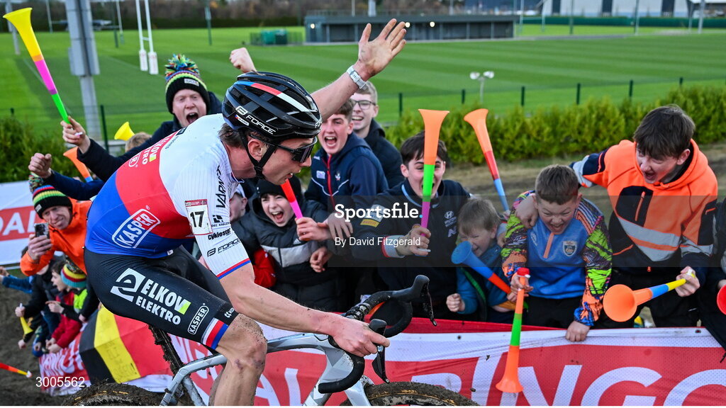 1 December 2024; Michael Boros of Czechia during the Men's Elite race at the UCI Cyclo-cross World Cup on the Sport Ireland Campus in Dublin. Photo by David Fitzgerald/Sportsfile
