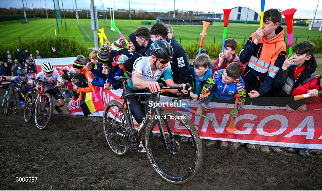 1 December 2024; Daan Soete of Belgium during the Men's Elite race at the UCI Cyclo-cross World Cup on the Sport Ireland Campus in Dublin. Photo by David Fitzgerald/Sportsfile