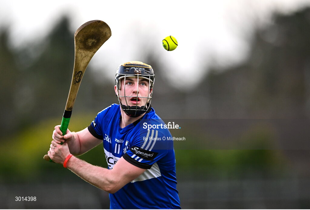 15 December 2024; Daniel Hogan of Sarsfields scores a point from a free during the AIB GAA Hurling All-Ireland Senior Club Championship semi-final match between Sarsfields of Cork and Slaughtneil of Derry at Cedral St Conleth's Park in Newbridge, Kildare. Photo by Piaras Ó Mídheach/Sportsfile