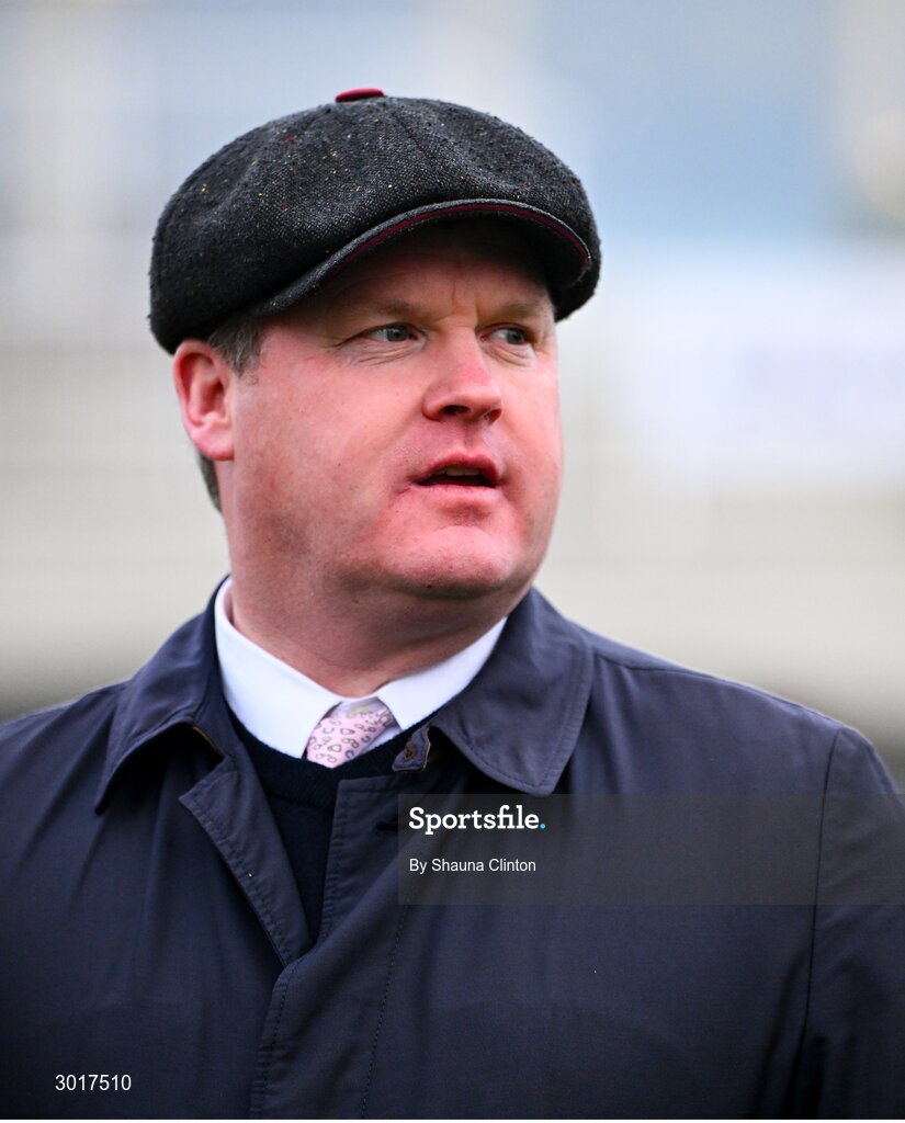 26 December 2024; Trainer Gordon Elliott after after he sent out Croke Park to win the The Racing Post Long Distance Novice Steeplechase race on day one of the Leopardstown Christmas Festival at Leopardstown Racecourse in Dublin. Photo by Shauna Clinton/Sportsfile