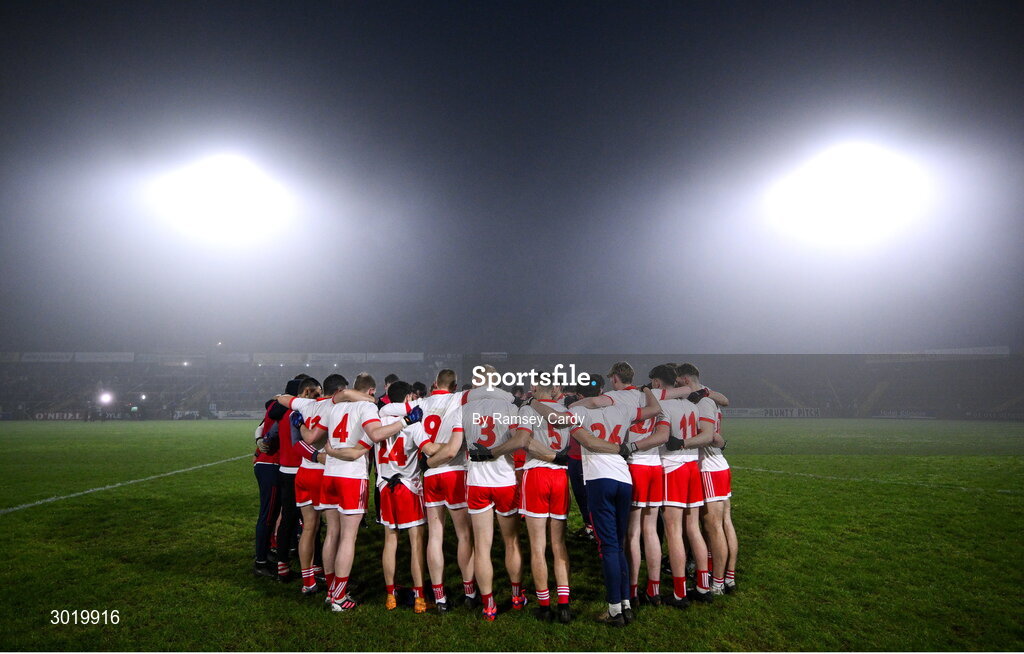 11 January 2025; The Coolera-Strandhill team before the AIB GAA Football All-Ireland Senior Club Championship semi-final match between Coolera-Strandhill and Cuala at Kingspan Breffni Park in Cavan. Photo by Ramsey Cardy/Sportsfile