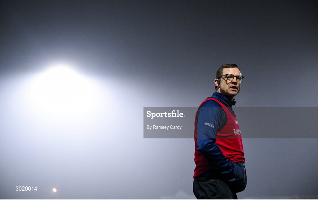 11 January 2025; Cuala manager Austin O'Malley during the AIB GAA Football All-Ireland Senior Club Championship semi-final match between Coolera-Strandhill and Cuala at Kingspan Breffni Park in Cavan. Photo by Ramsey Cardy/Sportsfile