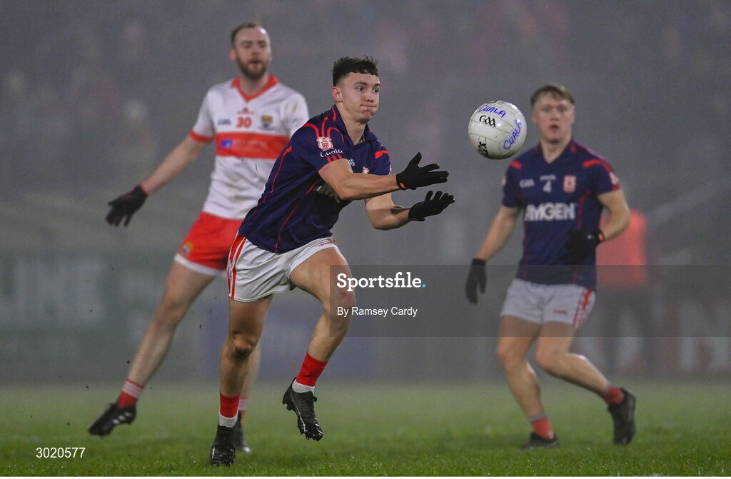 11 January 2025; David O'Dowd of Cuala during the AIB GAA Football All-Ireland Senior Club Championship semi-final match between Coolera-Strandhill and Cuala at Kingspan Breffni Park in Cavan. Photo by Ramsey Cardy/Sportsfile