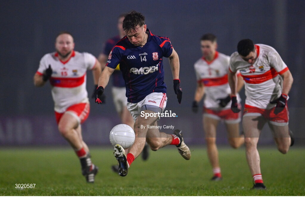 11 January 2025; Niall O'Callaghan of Cuala during the AIB GAA Football All-Ireland Senior Club Championship semi-final match between Coolera-Strandhill and Cuala at Kingspan Breffni Park in Cavan. Photo by Ramsey Cardy/Sportsfile