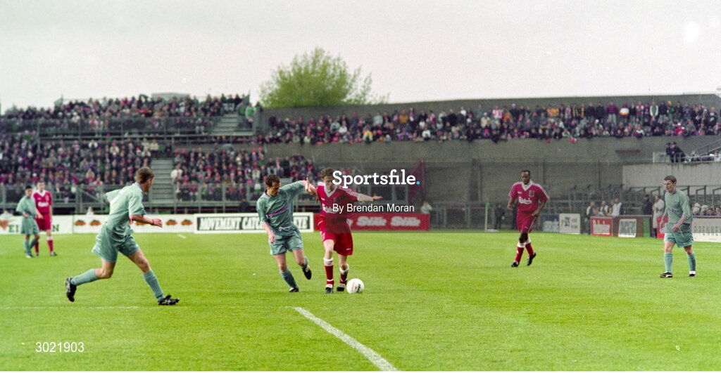 16 May 1995; Action during the pre-season friendly match between UCD and Liverpool at Lansdowne Road in Dublin. Photo By Brendan Moran/Sportsfile