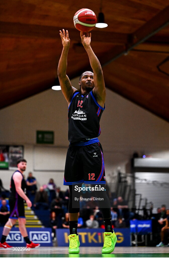 18 January 2025; Patrick Robinson of UCC Demons during the Basketball Ireland Men's Pat Duffy National Cup final match between Killester and UCC Demons at the National Basketball Arena in Tallaght, Dublin. Photo by Shauna Clinton/Sportsfile