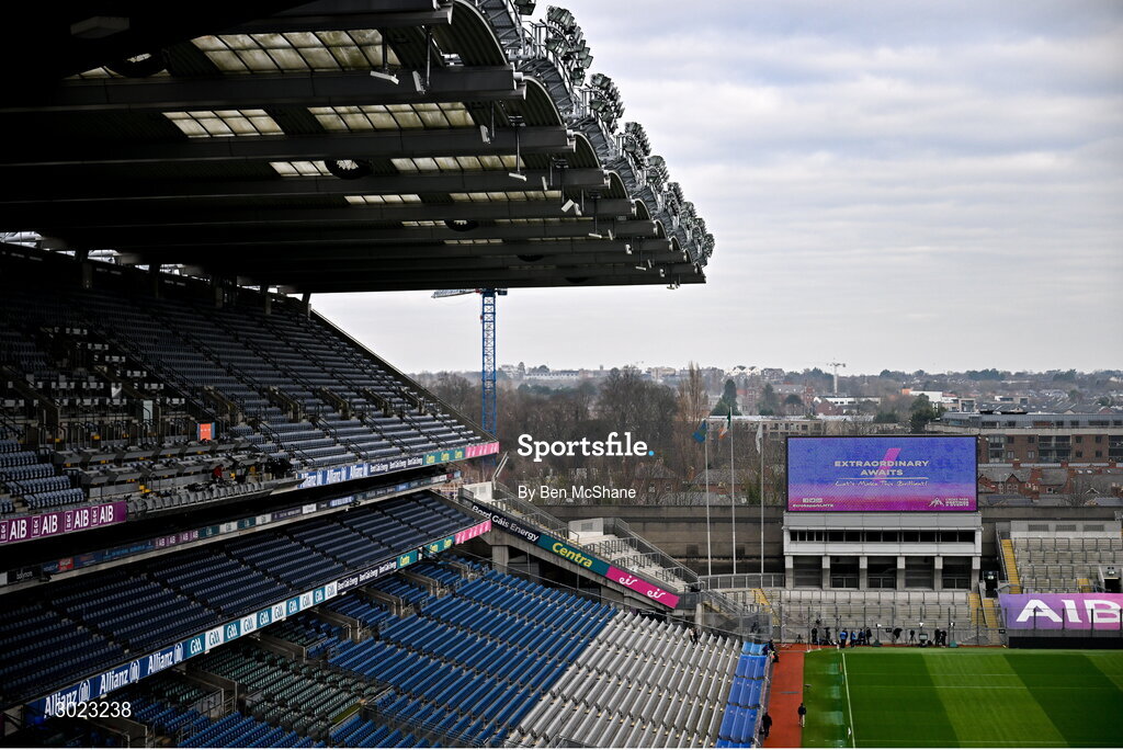 19 January 2025; A general view of Croke Park before the AIB GAA Football All-Ireland Senior Club Championship final match between Cuala and Errigal Ciarán at Croke Park in Dublin. Photo by Ben McShane/Sportsfile
