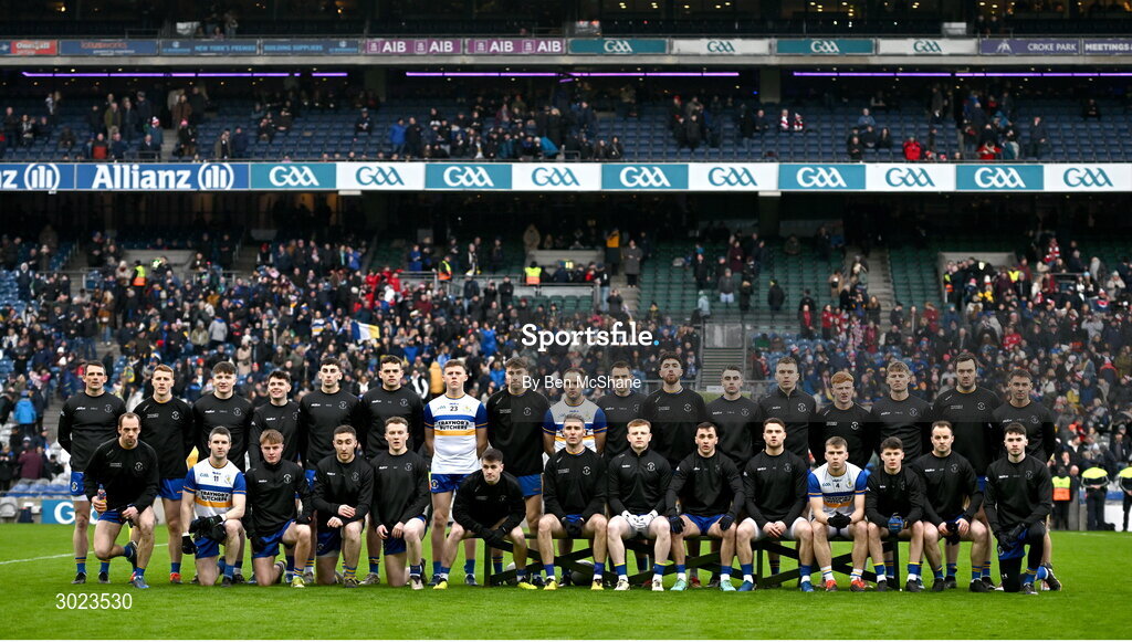 19 January 2025; The Errigal Ciarán squad before the AIB GAA Football All-Ireland Senior Club Championship final match between Cuala and Errigal Ciarán at Croke Park in Dublin. Photo by Ben McShane/Sportsfile