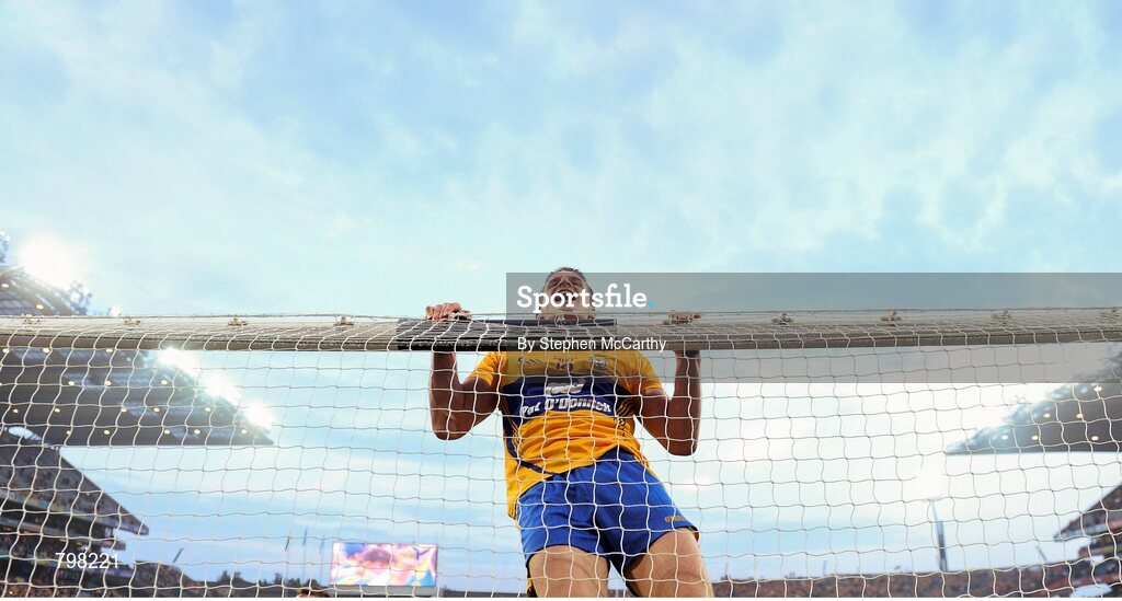 28 September 2013; John Conlon, Clare, celebrates his side's victory. GAA Hurling All-Ireland Senior Championship Final Replay, Cork v Clare, Croke Park, Dublin. Picture credit: Stephen McCarthy / SPORTSFILE