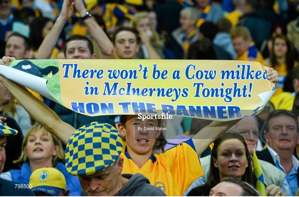28 September 2013; Clare supporters at the end of the game. GAA Hurling All-Ireland Senior Championship Final Replay, Cork v Clare, Croke Park, Dublin. Picture credit: David Maher / SPORTSFILE