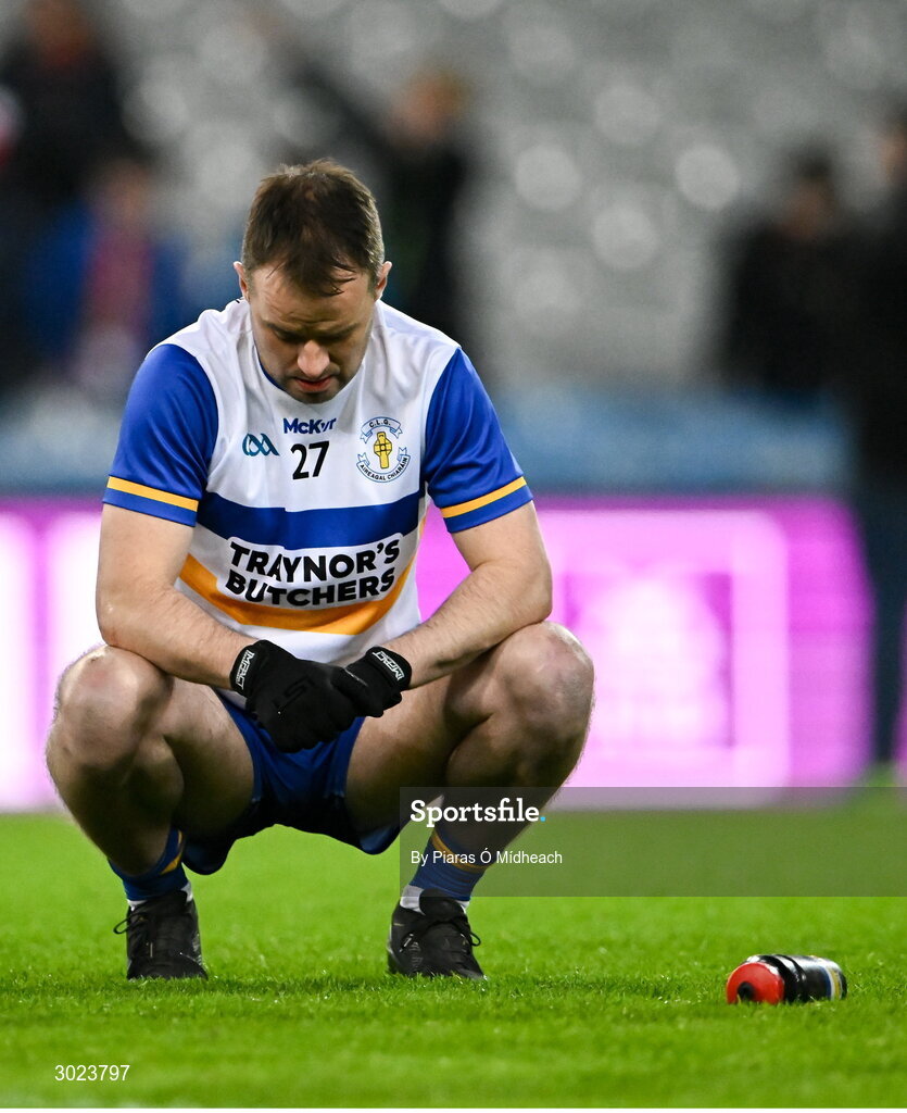 19 January 2025; Ronan McRory of Errigal Ciarán after his side's defeat in the AIB GAA Football All-Ireland Senior Club Championship final match between Cuala and Errigal Ciarán at Croke Park in Dublin. Photo by Piaras Ó Mídheach/Sportsfile