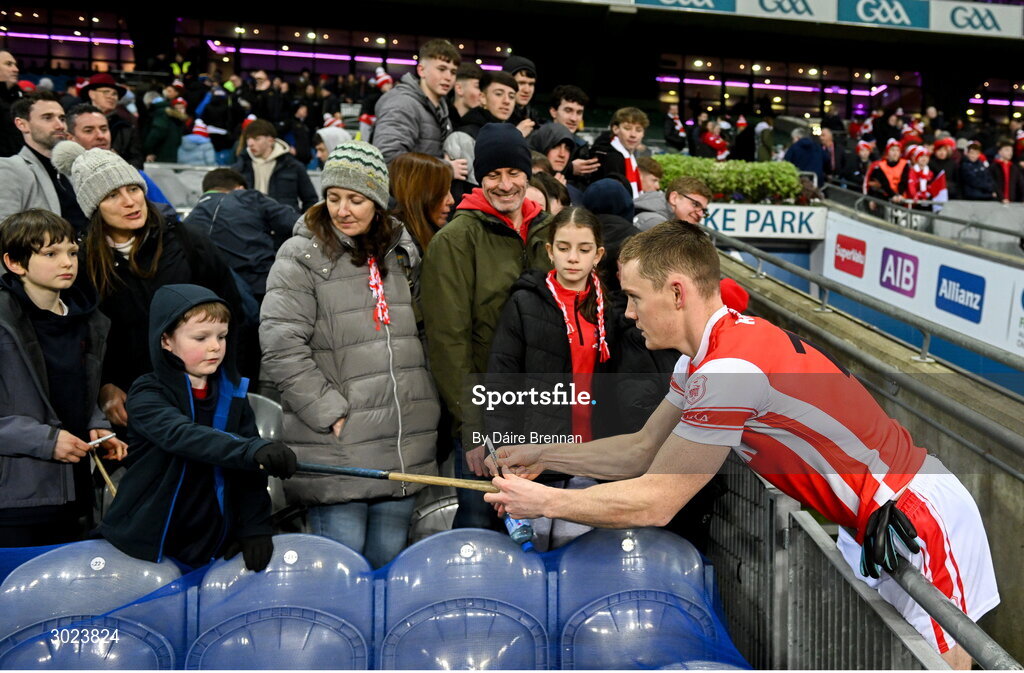 19 January 2025; Con O'Callaghan of Cuala signs autographs after the AIB GAA Football All-Ireland Senior Club Championship final match between Cuala and Errigal Ciarán at Croke Park in Dublin. Photo by Daire Brennan/Sportsfile