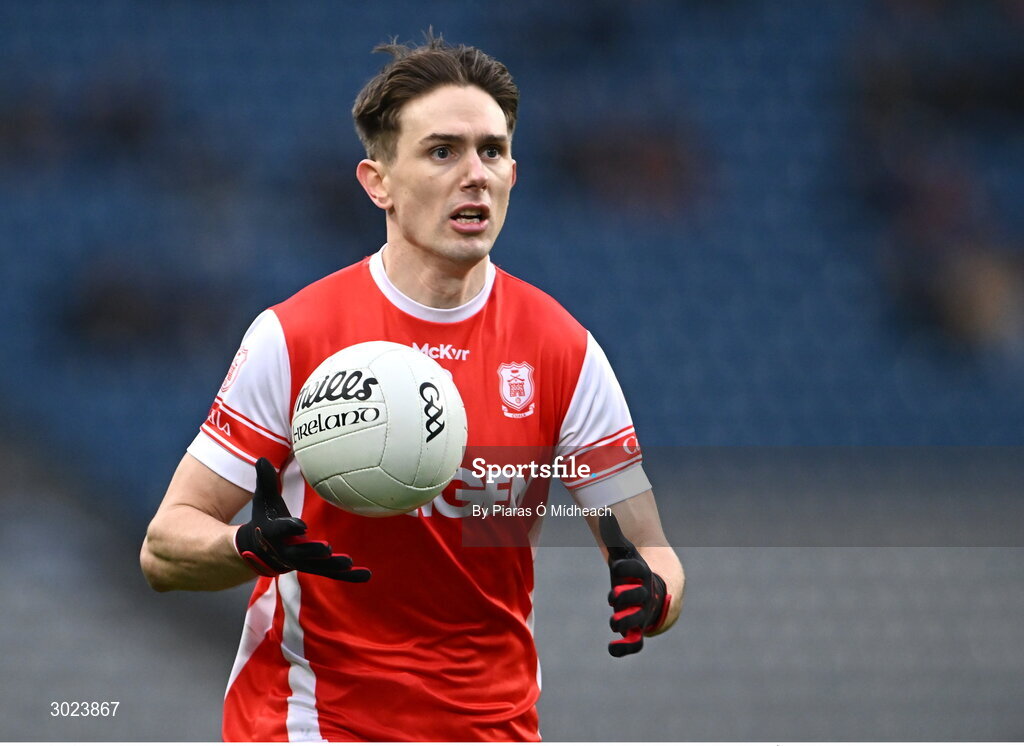 19 January 2025; Michael Fitzsimons of Cuala during the AIB GAA Football All-Ireland Senior Club Championship final match between Cuala and Errigal Ciarán at Croke Park in Dublin. Photo by Piaras Ó Mídheach/Sportsfile