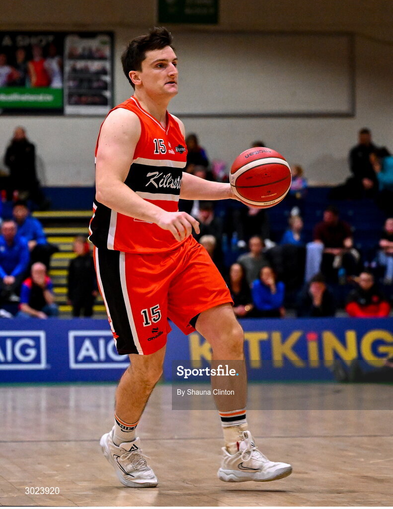 18 January 2025; Ciaran Roe of Killester during the Basketball Ireland Men's Pat Duffy National Cup final match between Killester and UCC Demons at the National Basketball Arena in Tallaght, Dublin. Photo by Shauna Clinton/Sportsfile