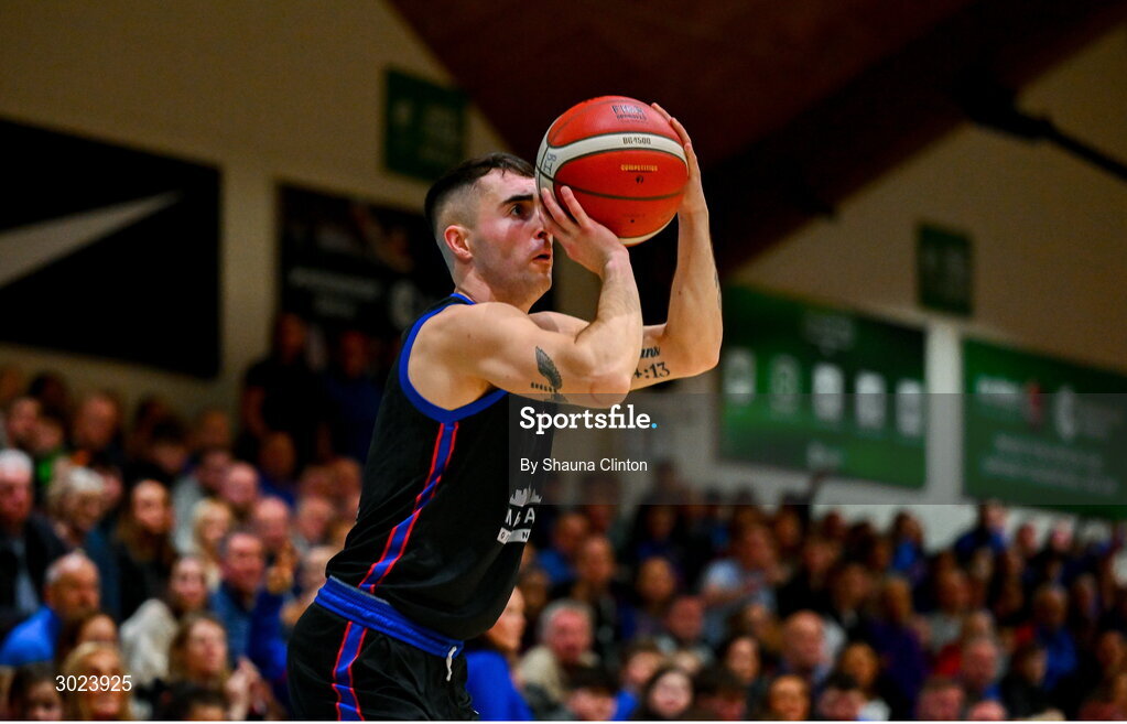 18 January 2025; Kyle Hosford of UCC Demons during the Basketball Ireland Men's Pat Duffy National Cup final match between Killester and UCC Demons at the National Basketball Arena in Tallaght, Dublin. Photo by Shauna Clinton/Sportsfile