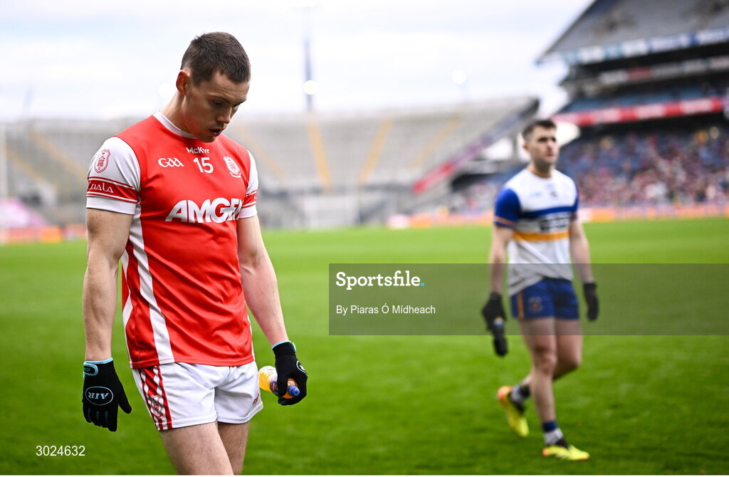 19 January 2025; Con O'Callaghan of Cuala in the parade before the AIB GAA Football All-Ireland Senior Club Championship final match between Cuala and Errigal Ciarán at Croke Park in Dublin. Photo by Piaras Ó Mídheach/Sportsfile