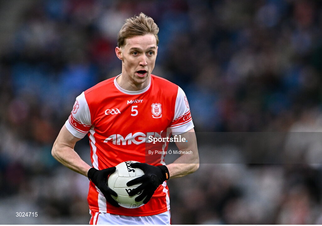 19 January 2025; Eoin Kennedy of Cuala during the AIB GAA Football All-Ireland Senior Club Championship final match between Cuala and Errigal Ciarán at Croke Park in Dublin. Photo by Piaras Ó Mídheach/Sportsfile