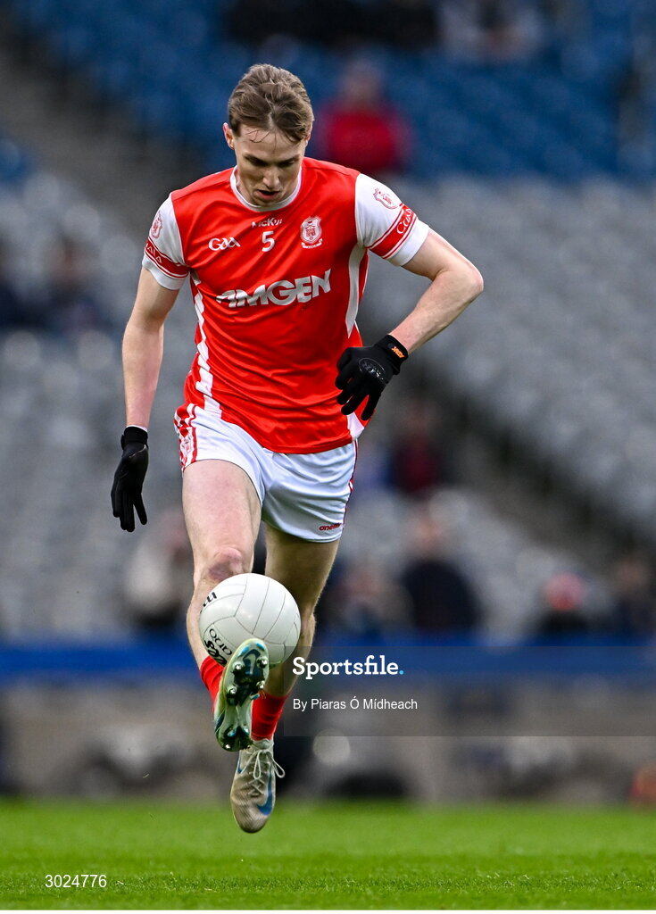 19 January 2025; Eoin Kennedy of Cuala during the AIB GAA Football All-Ireland Senior Club Championship final match between Cuala and Errigal Ciarán at Croke Park in Dublin. Photo by Piaras Ó Mídheach/Sportsfile