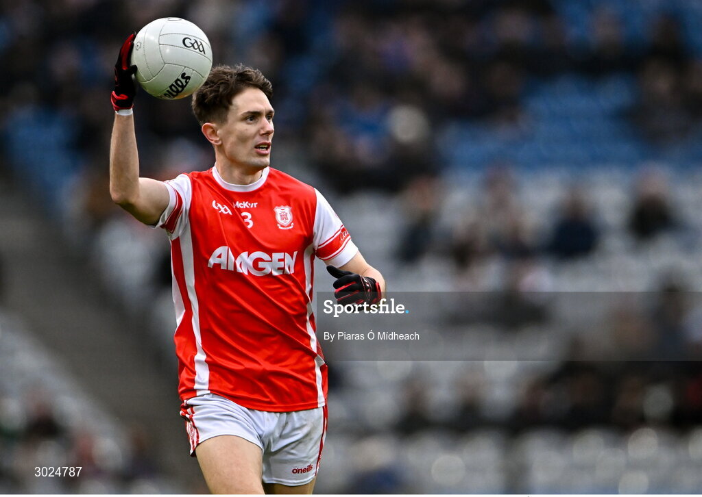 19 January 2025; Michael Fitzsimons of Cuala during the AIB GAA Football All-Ireland Senior Club Championship final match between Cuala and Errigal Ciarán at Croke Park in Dublin. Photo by Piaras Ó Mídheach/Sportsfile