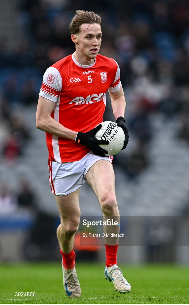19 January 2025; Eoin Kennedy of Cuala during the AIB GAA Football All-Ireland Senior Club Championship final match between Cuala and Errigal Ciarán at Croke Park in Dublin. Photo by Piaras Ó Mídheach/Sportsfile