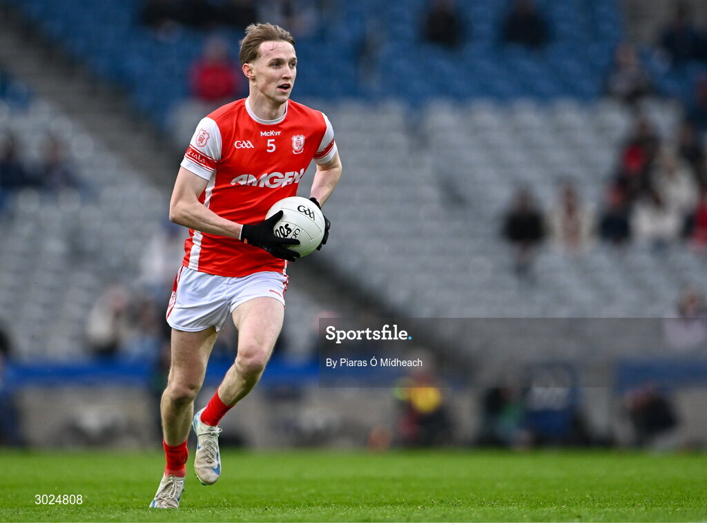 19 January 2025; Eoin Kennedy of Cuala during the AIB GAA Football All-Ireland Senior Club Championship final match between Cuala and Errigal Ciarán at Croke Park in Dublin. Photo by Piaras Ó Mídheach/Sportsfile