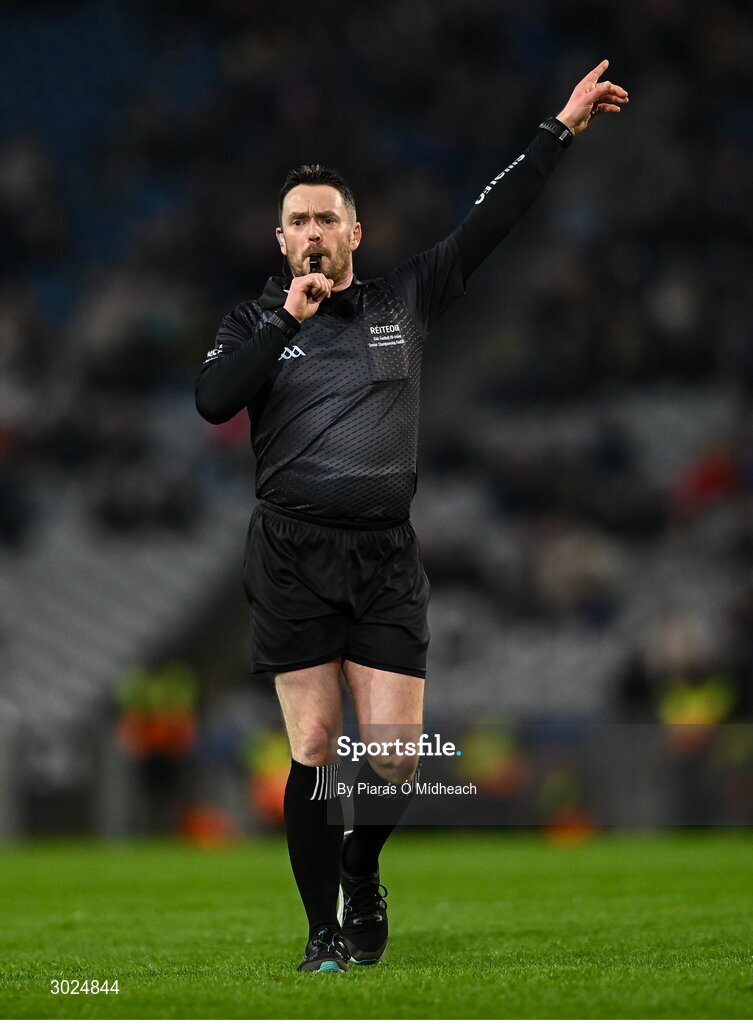 19 January 2025; Referee Paddy Neilan during the AIB GAA Football All-Ireland Senior Club Championship final match between Cuala and Errigal Ciarán at Croke Park in Dublin. Photo by Piaras Ó Mídheach/Sportsfile
