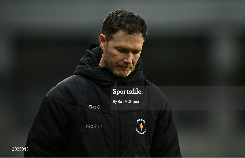 19 January 2025; Errigal Ciarán manager Enda McGinley during the AIB GAA Football All-Ireland Senior Club Championship final match between Cuala and Errigal Ciarán at Croke Park in Dublin. Photo by Ben McShane/Sportsfile