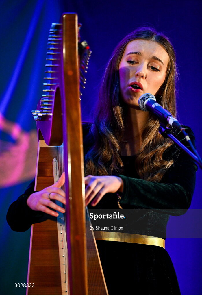 25 January 2025; Niamh Noade of An Mullach Bán, representing Armagh and Ulster, in the Amhránaíocht Aonair competition during the Scór na nÓg 2024-25 All-Ireland Finals at the Hillgrove Hotel, Monaghan. Photo by Shauna Clinton/Sportsfile