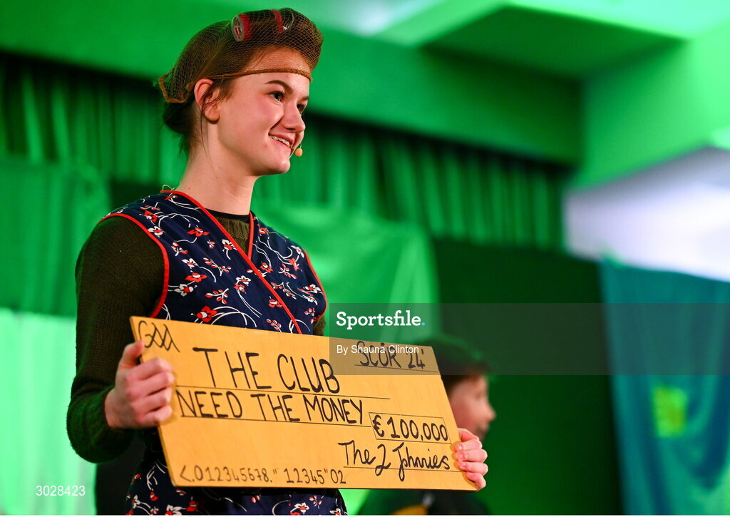25 January 2025; The Na Dúnta team, including Aidan Tuite, Aidan Quinlan, Senan O’Neill, Órla O’Connell, Sophie Moore, Rónan Murtagh, Conor Quinlan and Naoimhe Geoghegan, representing Westmeath and Leinster, in the Nuachleas competition during the Scór na nÓg 2024-25 All-Ireland Finals at the Hillgrove Hotel, Monaghan. Photo by Shauna Clinton/Sportsfile