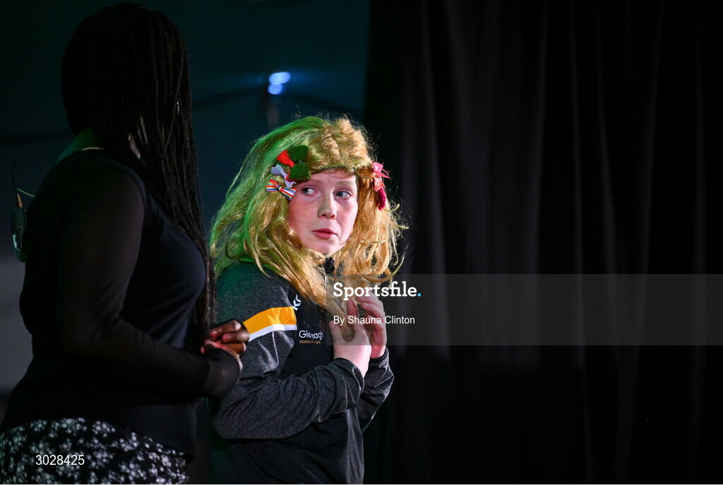 25 January 2025; The Na Dúnta team, including Aidan Tuite, Aidan Quinlan, Senan O’Neill, Órla O’Connell, Sophie Moore, Rónan Murtagh, Conor Quinlan and Naoimhe Geoghegan, representing Westmeath and Leinster, in the Nuachleas competition during the Scór na nÓg 2024-25 All-Ireland Finals at the Hillgrove Hotel, Monaghan. Photo by Shauna Clinton/Sportsfile