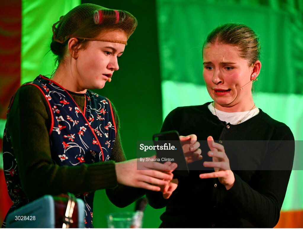25 January 2025; The Na Dúnta team, including Aidan Tuite, Aidan Quinlan, Senan O’Neill, Órla O’Connell, Sophie Moore, Rónan Murtagh, Conor Quinlan and Naoimhe Geoghegan, representing Westmeath and Leinster, in the Nuachleas competition during the Scór na nÓg 2024-25 All-Ireland Finals at the Hillgrove Hotel, Monaghan. Photo by Shauna Clinton/Sportsfile