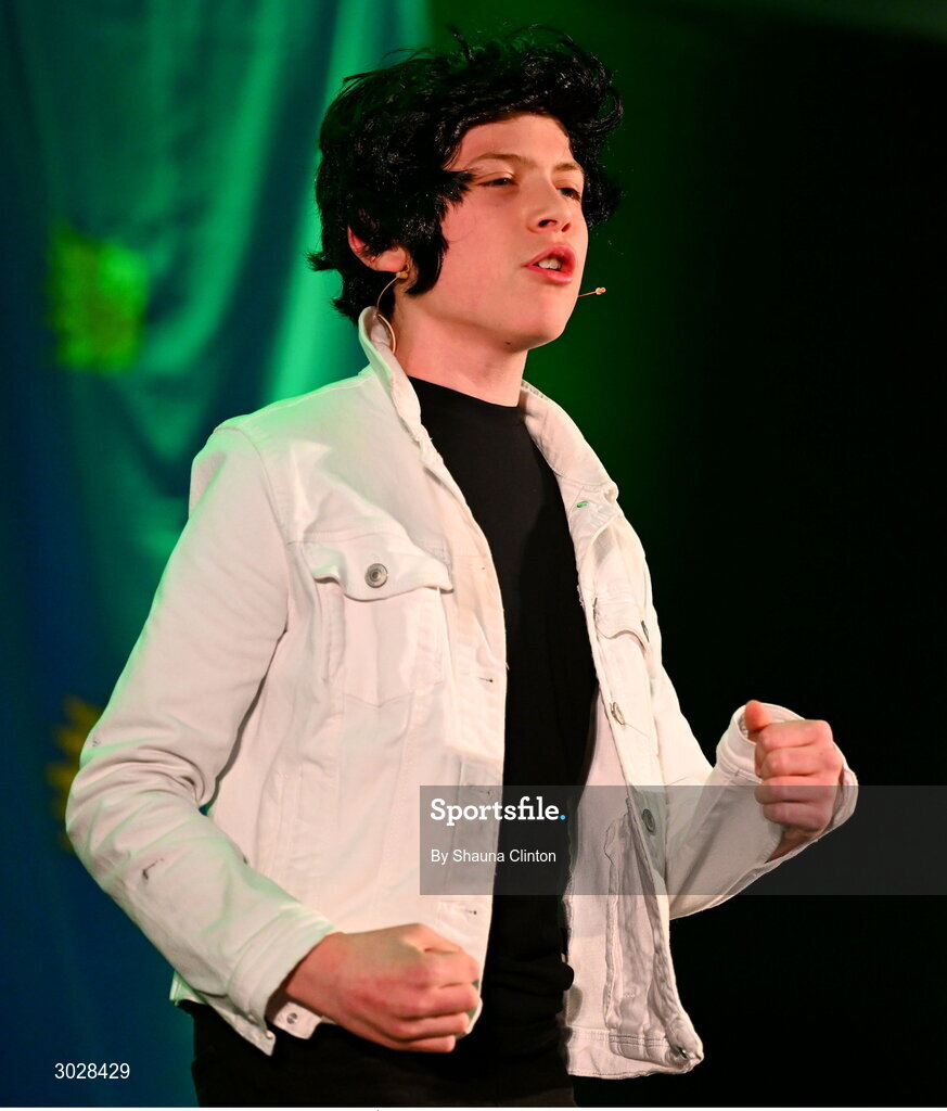 25 January 2025; The Na Dúnta team, including Aidan Tuite, Aidan Quinlan, Senan O’Neill, Órla O’Connell, Sophie Moore, Rónan Murtagh, Conor Quinlan and Naoimhe Geoghegan, representing Westmeath and Leinster, in the Nuachleas competition during the Scór na nÓg 2024-25 All-Ireland Finals at the Hillgrove Hotel, Monaghan. Photo by Shauna Clinton/Sportsfile