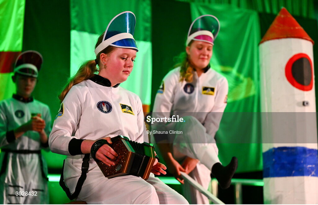 25 January 2025; The Ail Finn team, including Patrick Kelly, Moia Kelly, Annie Kelly, Henry Gunn, Cillian Carney, Tara Nolan, Ryan Carroll and Rosie Keane, representing Roscommon and Connacht, in the Nuachleas competition during the Scór na nÓg 2024-25 All-Ireland Finals at the Hillgrove Hotel, Monaghan. Photo by Shauna Clinton/Sportsfile