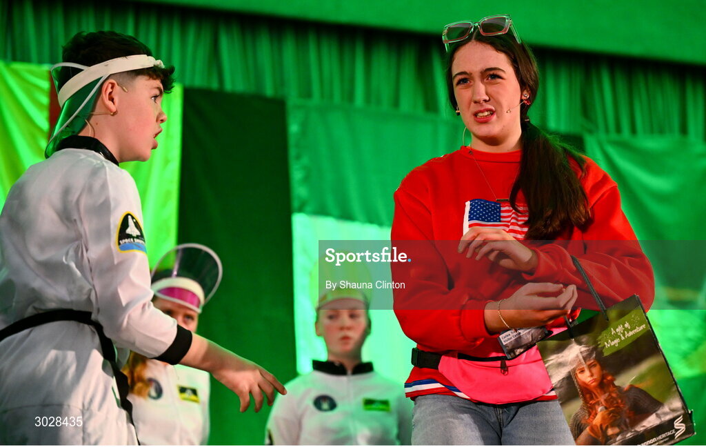 25 January 2025; The Ail Finn team, including Patrick Kelly, Moia Kelly, Annie Kelly, Henry Gunn, Cillian Carney, Tara Nolan, Ryan Carroll and Rosie Keane, representing Roscommon and Connacht, in the Nuachleas competition during the Scór na nÓg 2024-25 All-Ireland Finals at the Hillgrove Hotel, Monaghan. Photo by Shauna Clinton/Sportsfile