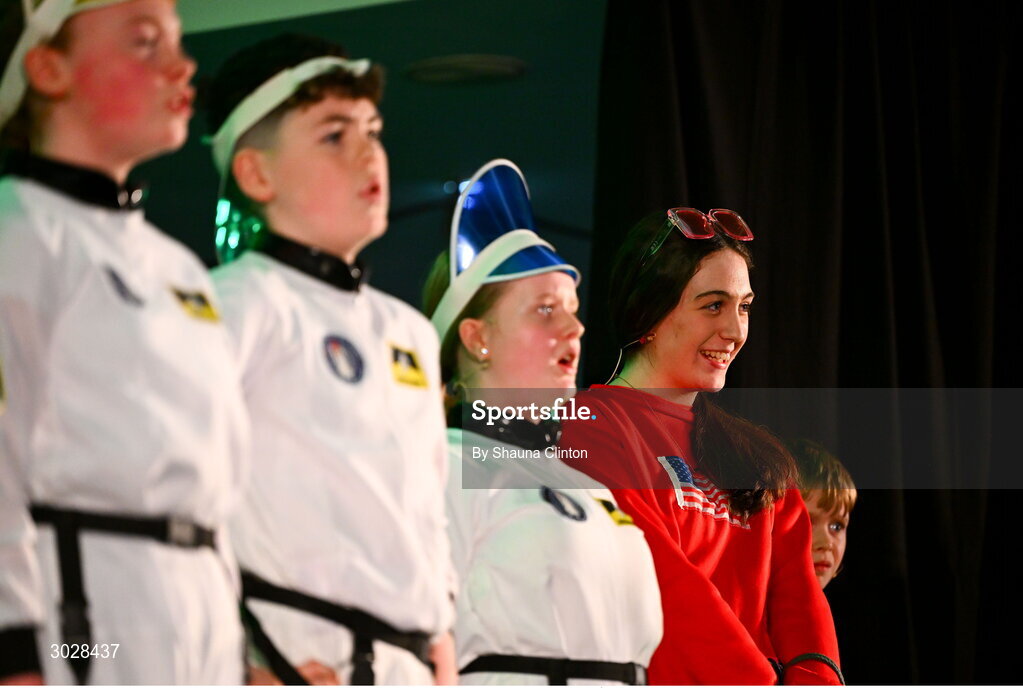 25 January 2025; The Ail Finn team, including Patrick Kelly, Moia Kelly, Annie Kelly, Henry Gunn, Cillian Carney, Tara Nolan, Ryan Carroll and Rosie Keane, representing Roscommon and Connacht, in the Nuachleas competition during the Scór na nÓg 2024-25 All-Ireland Finals at the Hillgrove Hotel, Monaghan. Photo by Shauna Clinton/Sportsfile