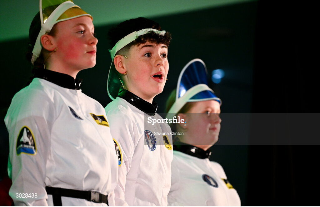 25 January 2025; The Ail Finn team, including Patrick Kelly, Moia Kelly, Annie Kelly, Henry Gunn, Cillian Carney, Tara Nolan, Ryan Carroll and Rosie Keane, representing Roscommon and Connacht, in the Nuachleas competition during the Scór na nÓg 2024-25 All-Ireland Finals at the Hillgrove Hotel, Monaghan. Photo by Shauna Clinton/Sportsfile