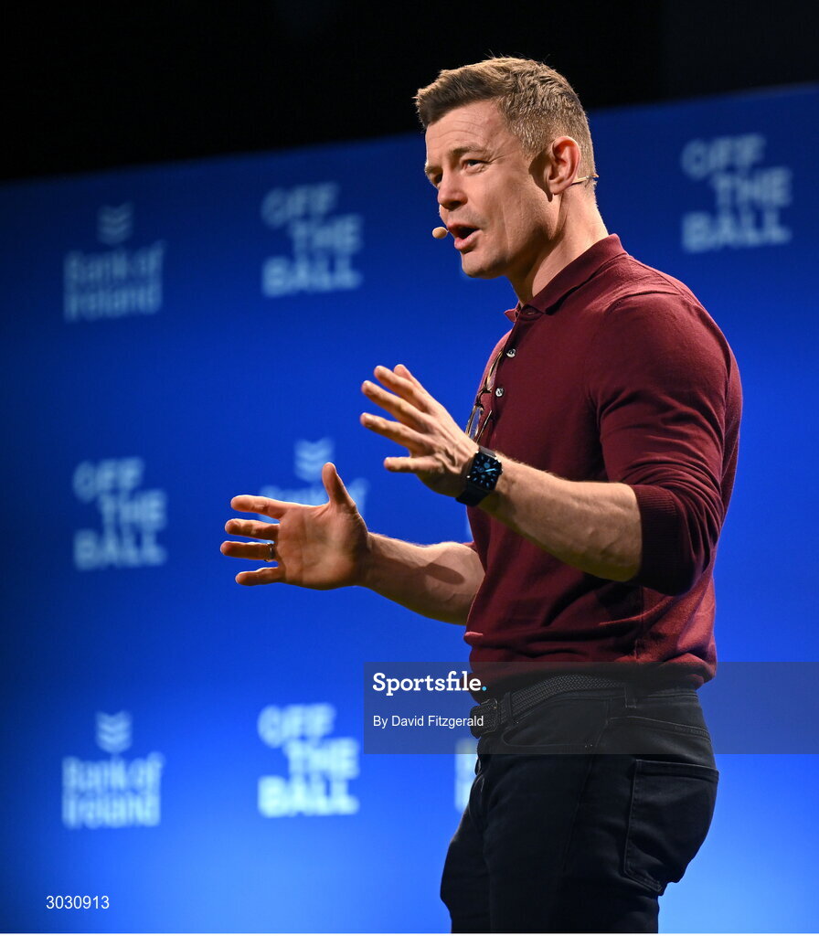 29 January 2025; Former Ireland and Leinster rugby player Brian O'Driscoll during a special Off the Ball Roadshow event at the Olympia Theatre in Dublin. Photo by David Fitzgerald/Sportsfile