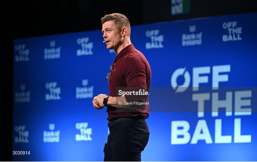 29 January 2025; Former Ireland and Leinster rugby player Brian O'Driscoll during a special Off the Ball Roadshow event at the Olympia Theatre in Dublin. Photo by David Fitzgerald/Sportsfile