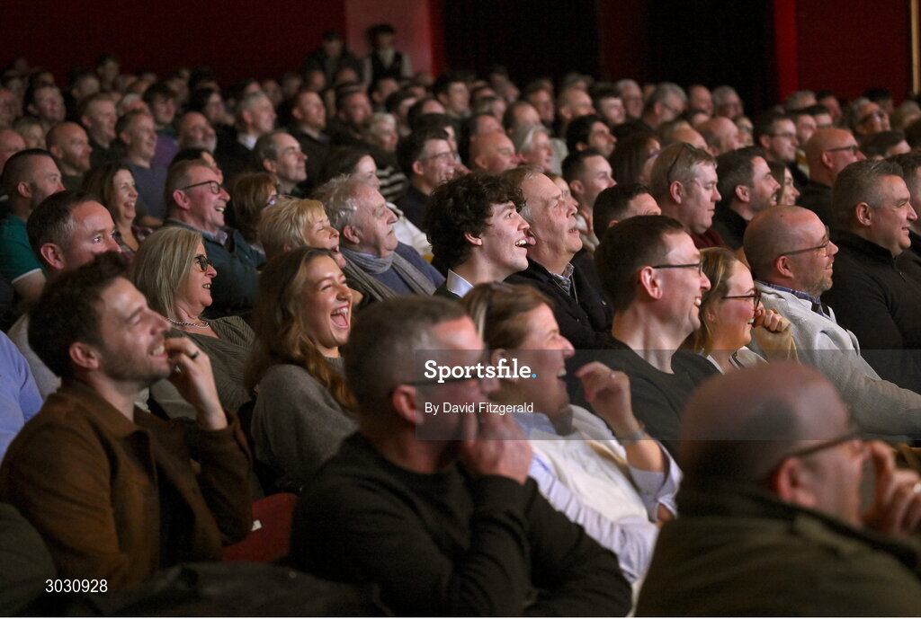 29 January 2025; Spectators during a special Off the Ball Roadshow event at the Olympia Theatre in Dublin. Photo by David Fitzgerald/Sportsfile