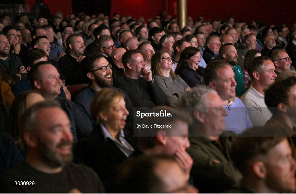 29 January 2025; Spectators during a special Off the Ball Roadshow event at the Olympia Theatre in Dublin. Photo by David Fitzgerald/Sportsfile
