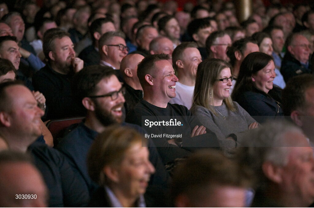 29 January 2025; Spectators during a special Off the Ball Roadshow event at the Olympia Theatre in Dublin. Photo by David Fitzgerald/Sportsfile