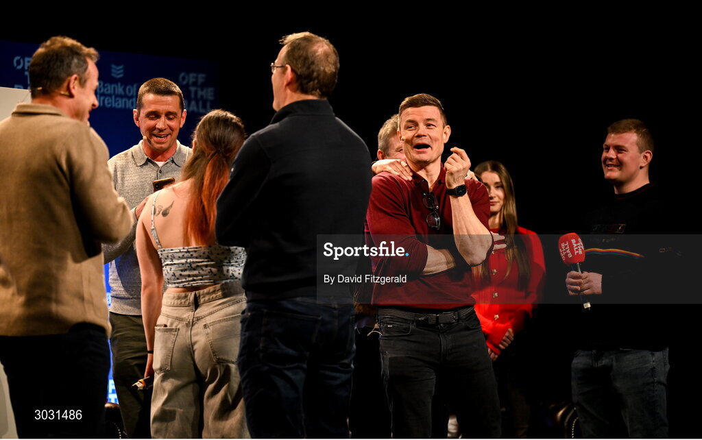 29 January 2025; Former Ireland and Leinster rugby player Brian O'Driscoll during a special Off the Ball Roadshow event at the Olympia Theatre in Dublin. Photo by David Fitzgerald/Sportsfile