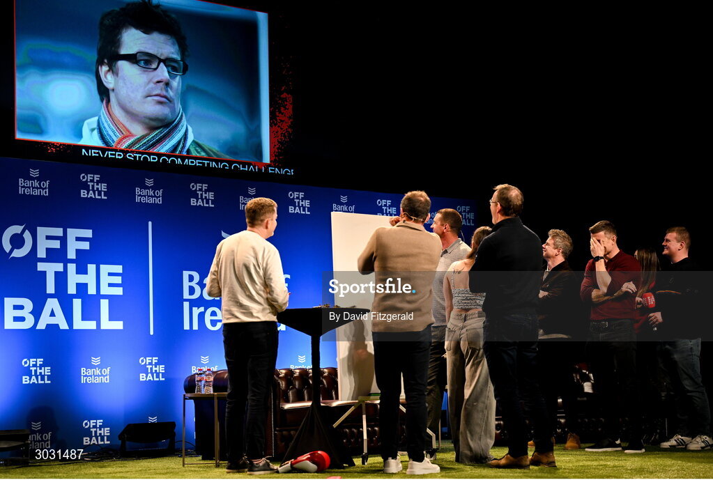 29 January 2025; Former Ireland and Leinster rugby player Brian O'Driscoll during a special Off the Ball Roadshow event at the Olympia Theatre in Dublin. Photo by David Fitzgerald/Sportsfile
