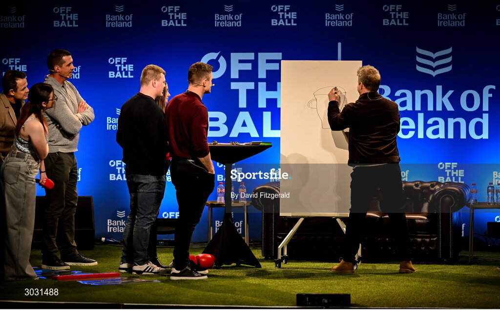 29 January 2025; Former Leinster rugby player Andy Dunne during a special Off the Ball Roadshow event at the Olympia Theatre in Dublin. Photo by David Fitzgerald/Sportsfile