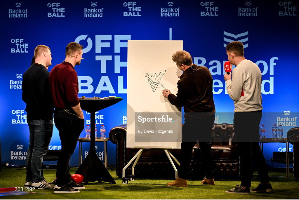 29 January 2025; Former Leinster rugby player Andy Dunne during a special Off the Ball Roadshow event at the Olympia Theatre in Dublin. Photo by David Fitzgerald/Sportsfile