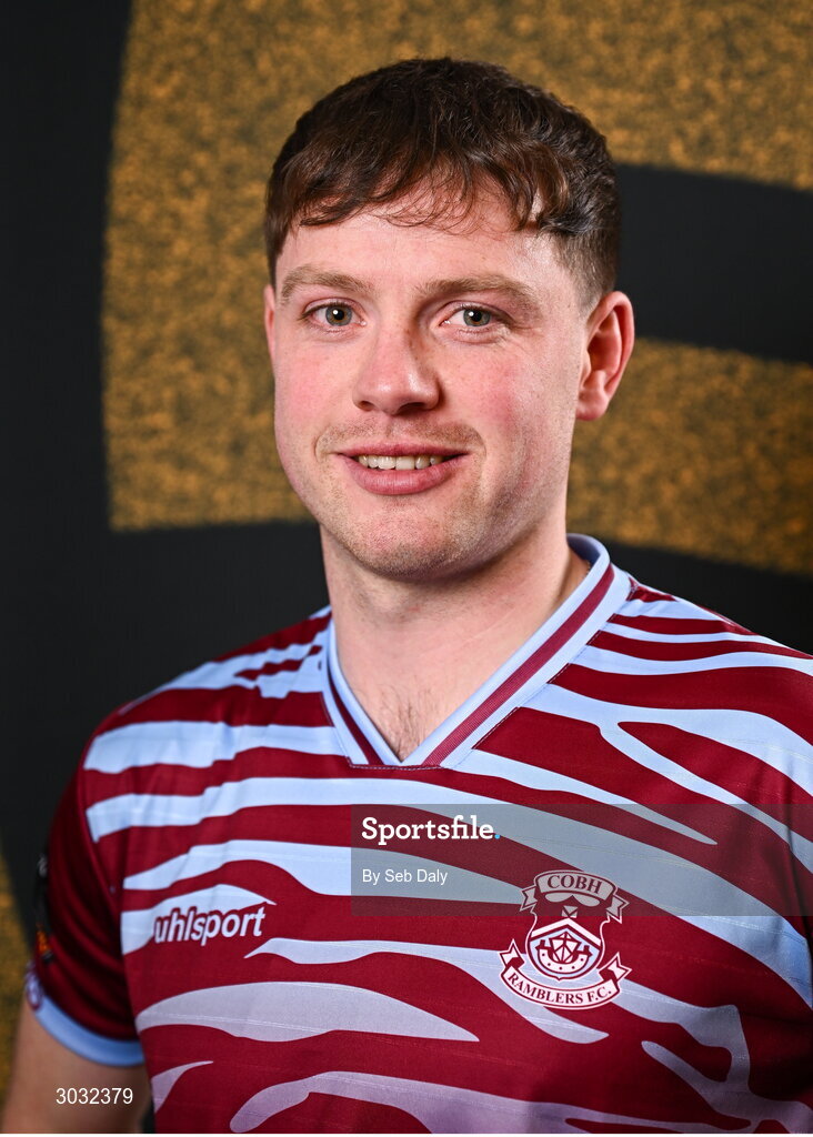 29 January 2025; Cian Murphy during a Cobh Ramblers squad portraits session at The Commodore Hotel in Cobh, Cork. Photo by Seb Daly/Sportsfile
