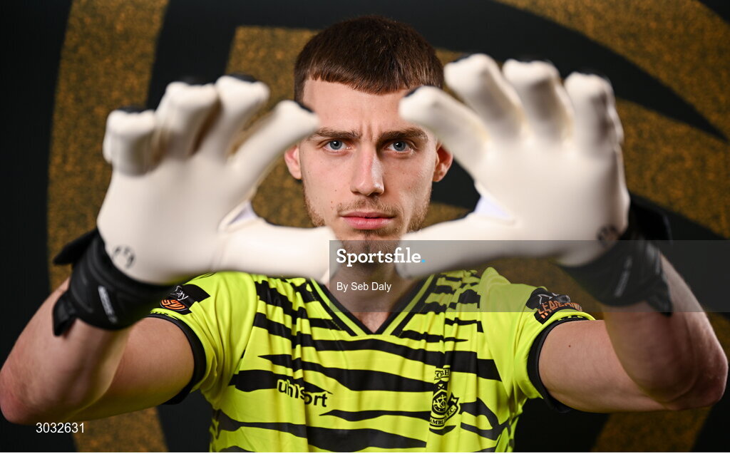 29 January 2025; Goalkeeper Timothy Martin during a Cobh Ramblers squad portraits session at The Commodore Hotel in Cobh, Cork. Photo by Seb Daly/Sportsfile
