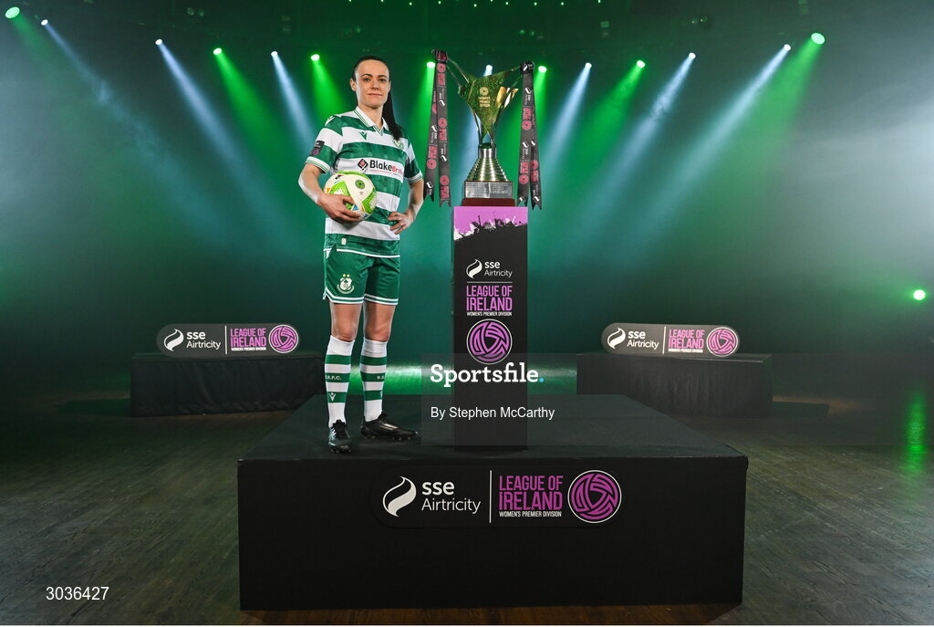 5 February 2025; Aine O'Gorman of Shamrock Rovers during the SSE Airtricity Men’s Premier Division, SSE Airtricity Men’s First Division and SSE Airtricity Women’s Premier Division Launch 2025 at Mansion House in Dublin. Photo by Stephen McCarthy/Sportsfile